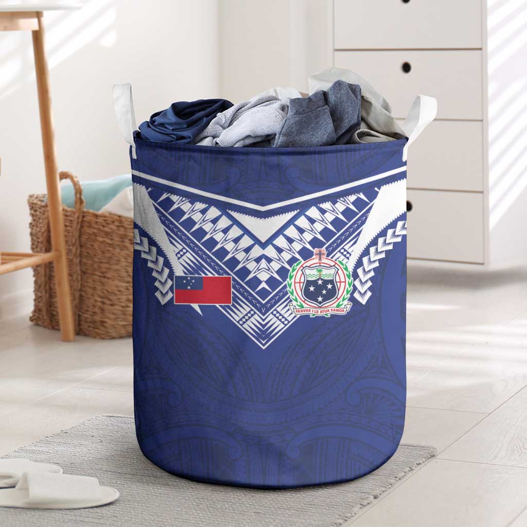 Samoa Rugby Laundry Basket Pacific Motifs LT03 Blue - Polynesian Pride