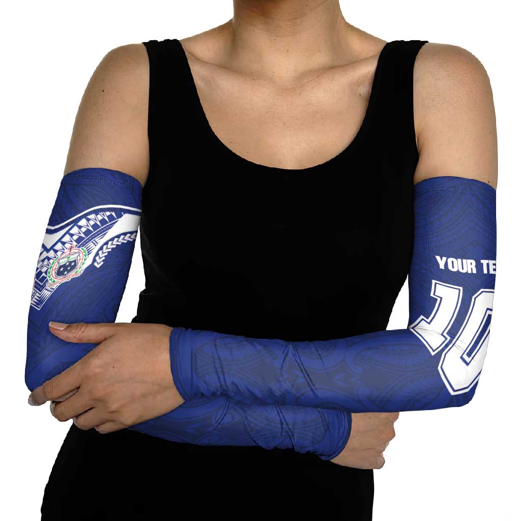 Custom Samoa Rugby Arm Sleeves Pacific Motifs LT03 - Polynesian Pride