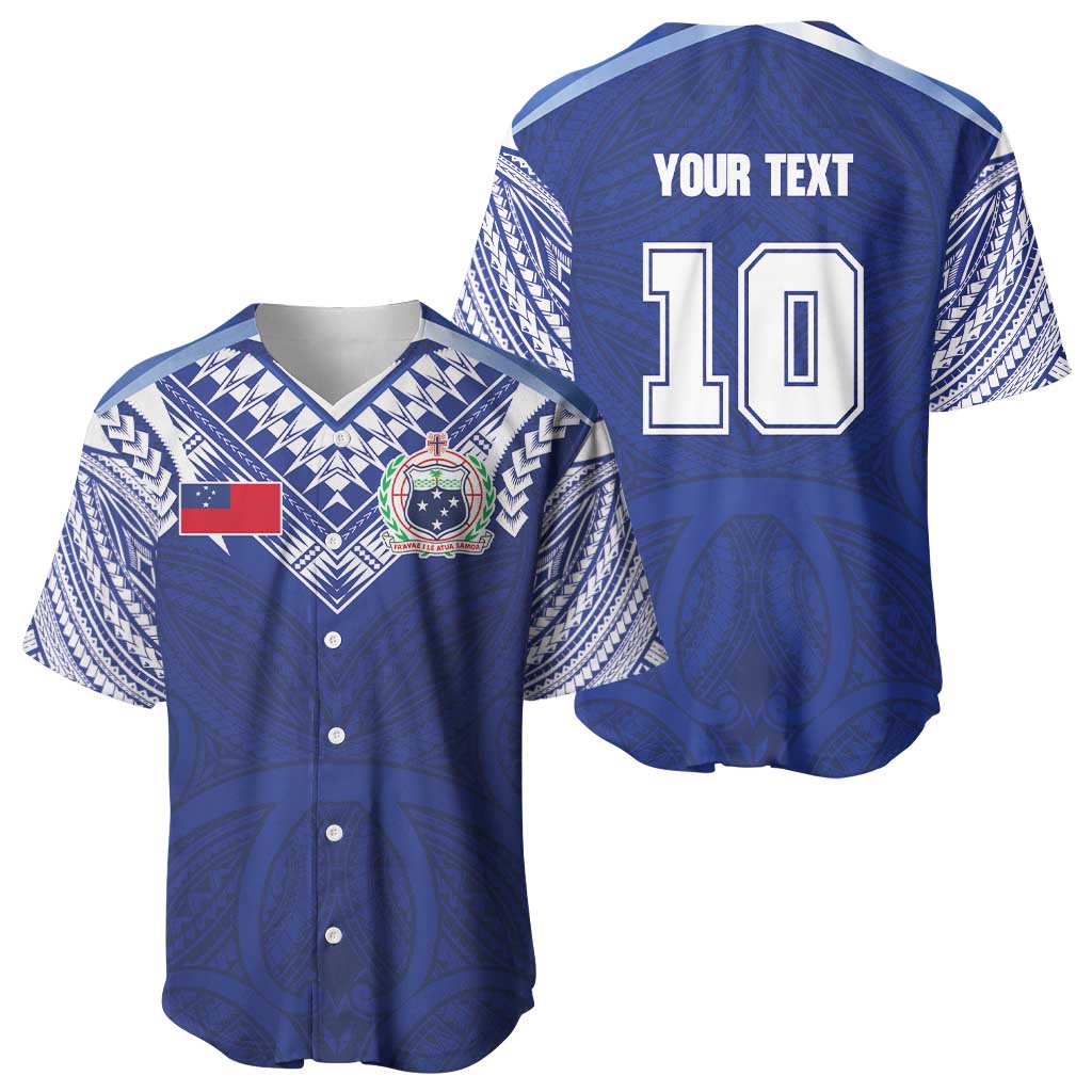 Custom Samoa Rugby Baseball Jersey Pacific Motifs LT03 - Polynesian Pride