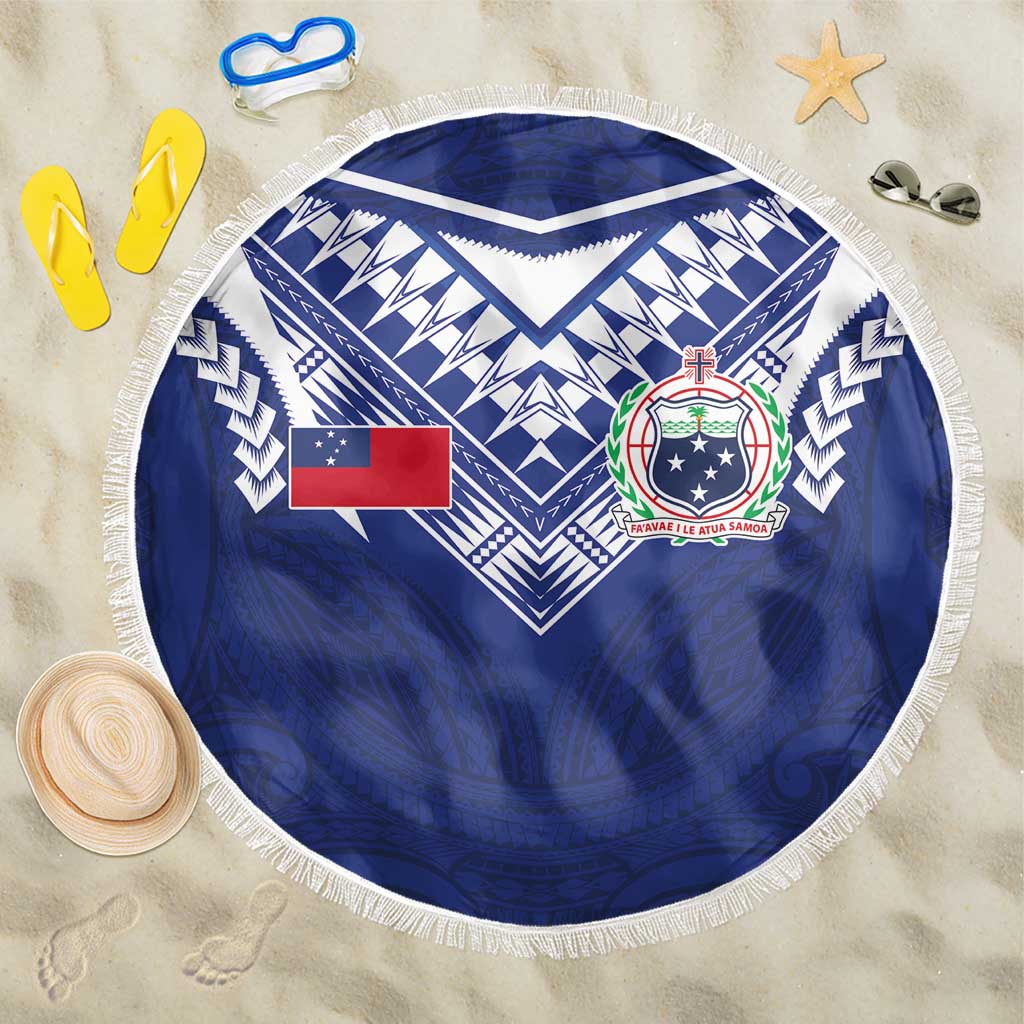 Samoa Rugby Beach Blanket Pacific Motifs LT03 One Size 150cm Blue - Polynesian Pride