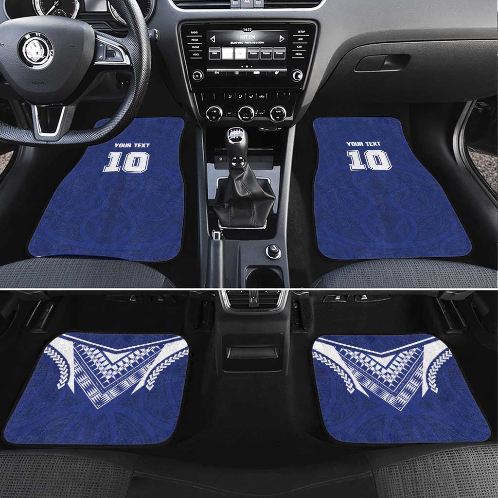 Custom Samoa Rugby Car Mats Pacific Motifs LT03 Set 4pcs Blue - Polynesian Pride