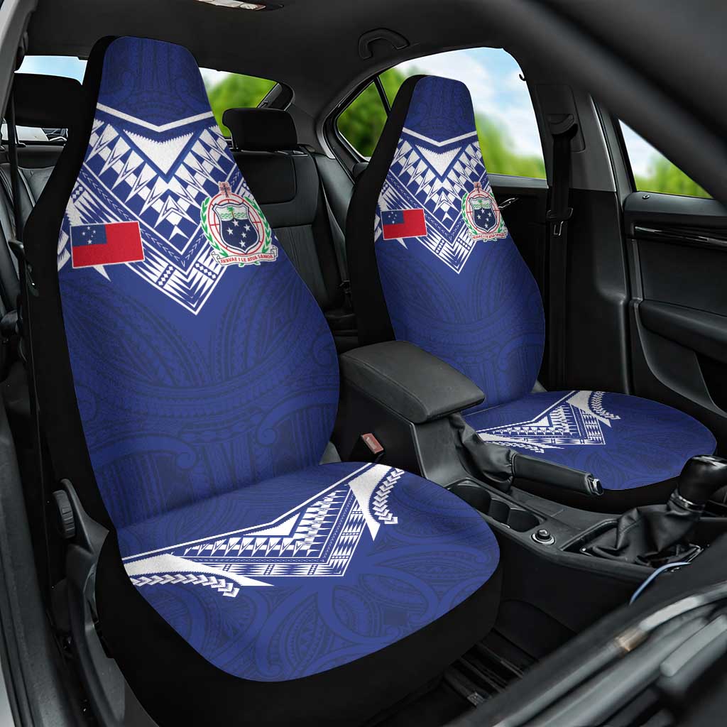 Samoa Rugby Car Seat Cover Pacific Motifs LT03 One Size Blue - Polynesian Pride