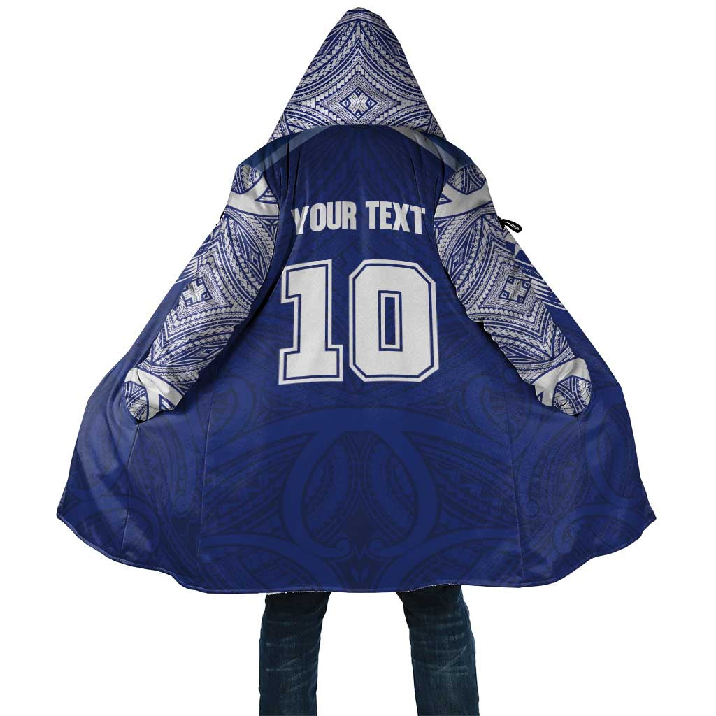 Custom Samoa Rugby Cloak Pacific Motifs LT03 Unisex Blue - Polynesian Pride
