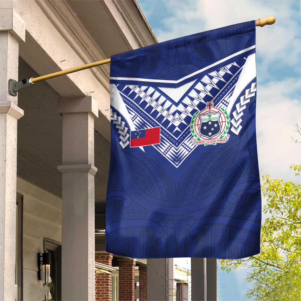 Samoa Rugby Garden Flag Pacific Motifs LT03 House Flag Blue - Polynesian Pride