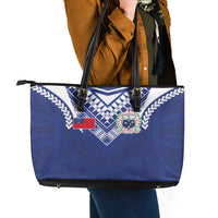 Samoa Rugby Leather Tote Bag Pacific Motifs LT03 - Polynesian Pride