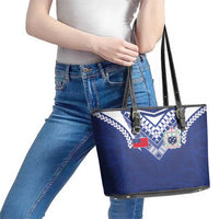 Samoa Rugby Leather Tote Bag Pacific Motifs LT03 - Polynesian Pride