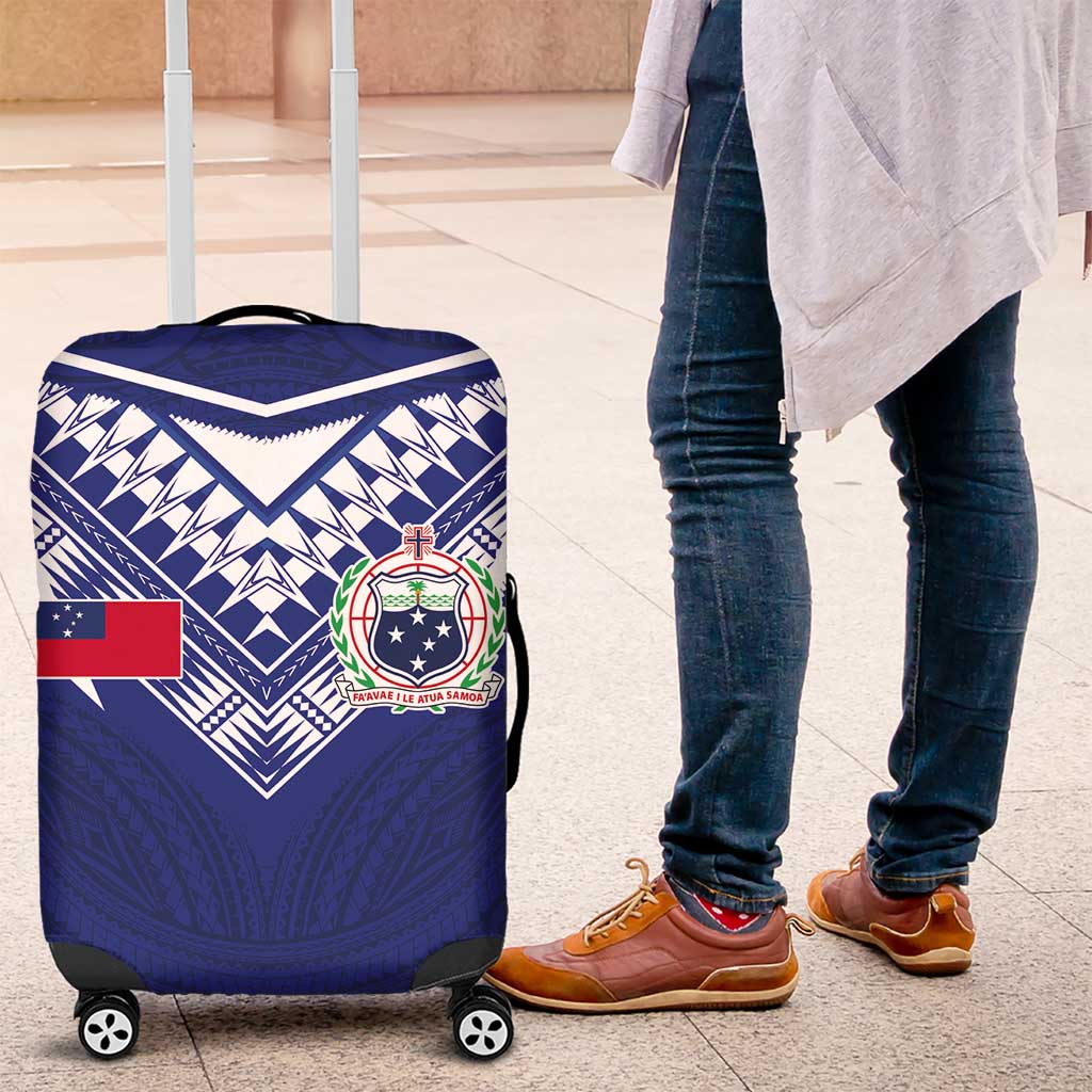 Samoa Rugby Luggage Cover Pacific Motifs LT03 Blue - Polynesian Pride