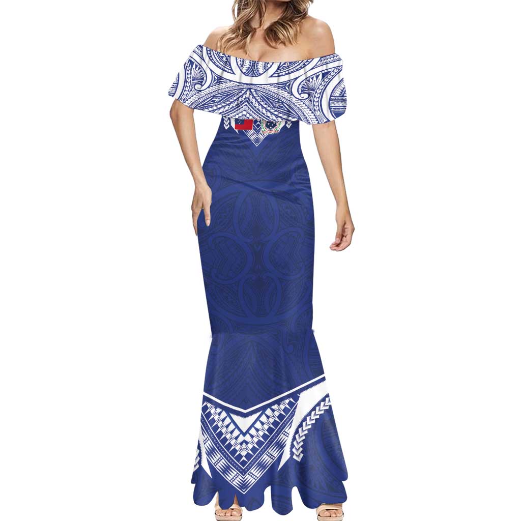 Custom Samoa Rugby Mermaid Dress Pacific Motifs LT03 - Polynesian Pride