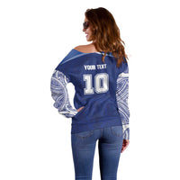 Custom Samoa Rugby Off Shoulder Sweater Pacific Motifs LT03 - Polynesian Pride