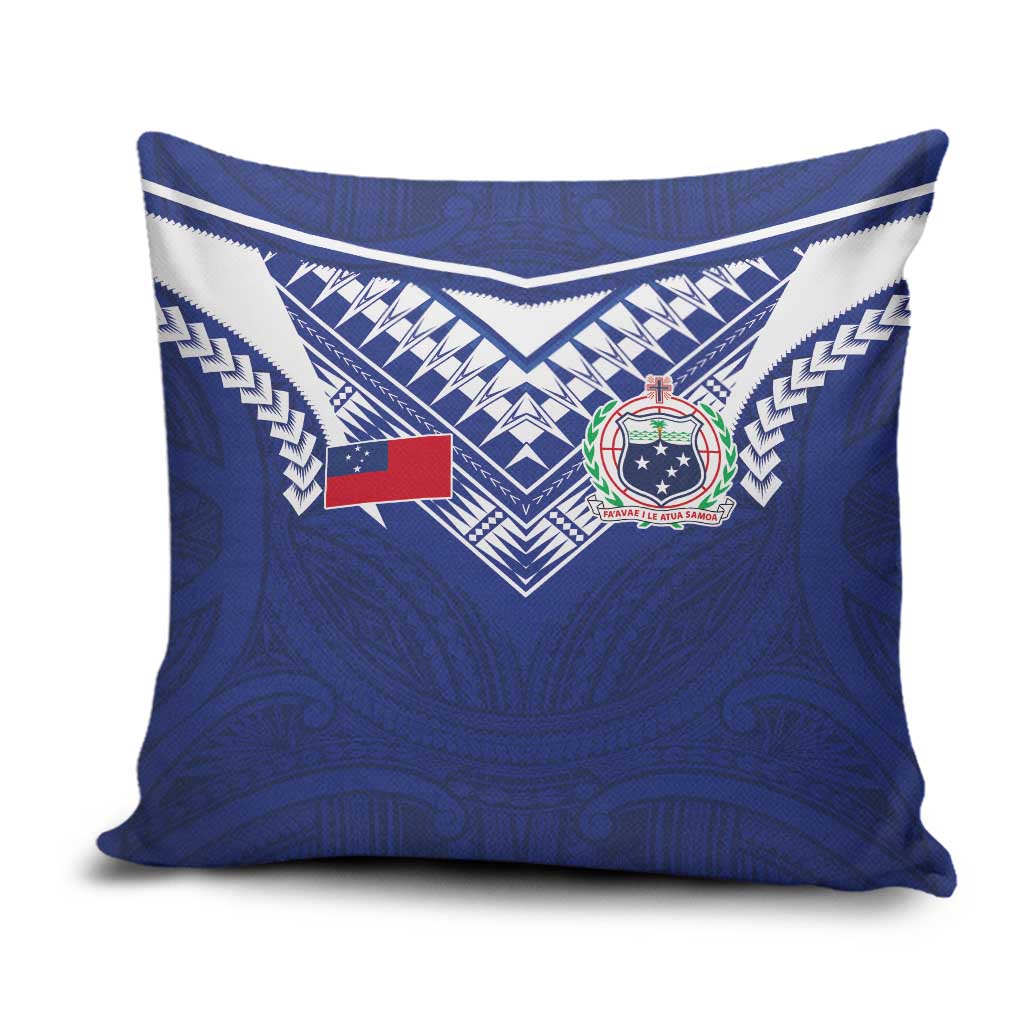 Samoa Rugby Pillow Cover Pacific Motifs LT03 Blue - Polynesian Pride