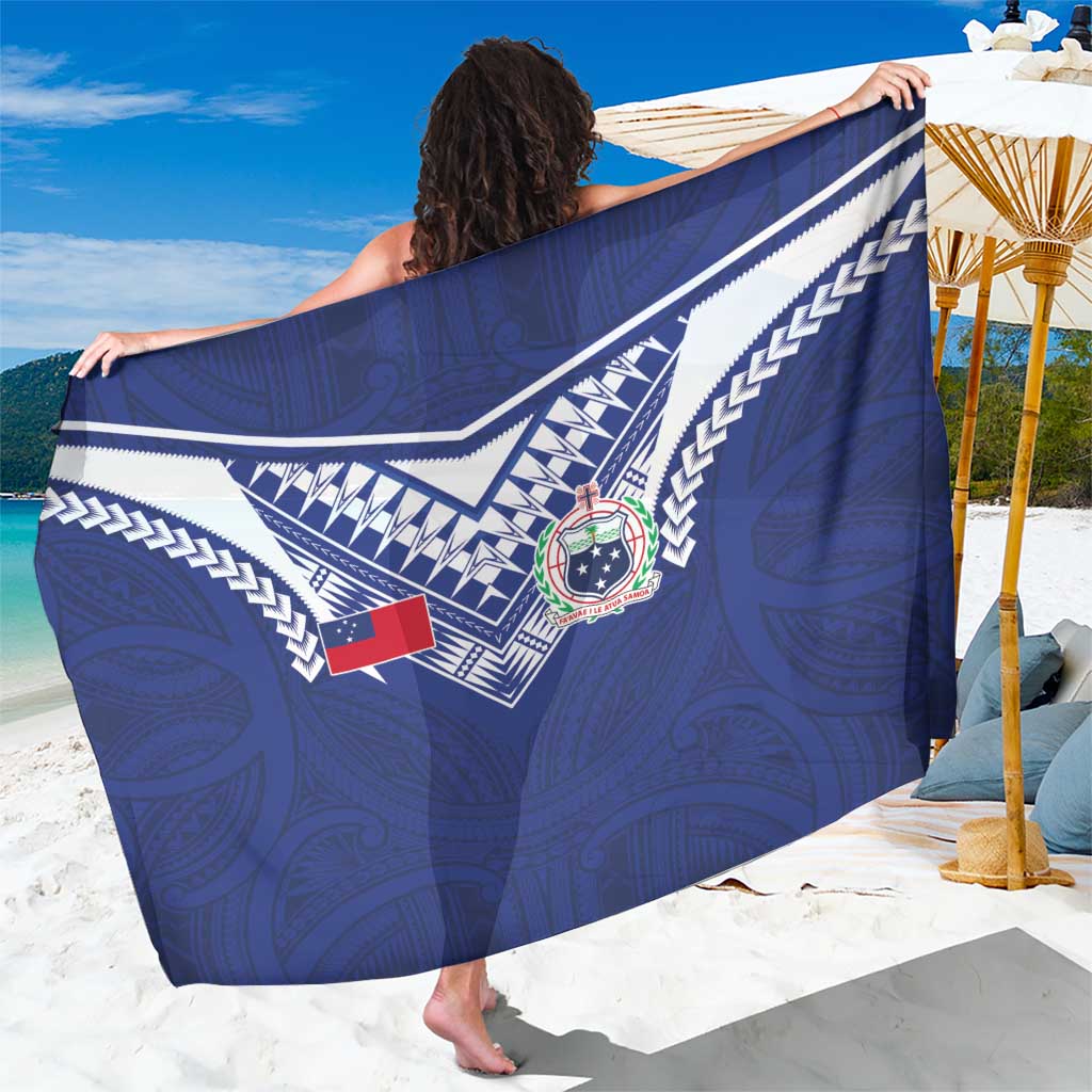 Samoa Rugby Sarong Pacific Motifs LT03 One Size 44 x 66 inches Blue - Polynesian Pride
