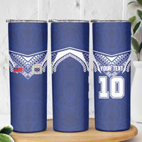 Custom Samoa Rugby Skinny Tumbler Pacific Motifs LT03 - Polynesian Pride