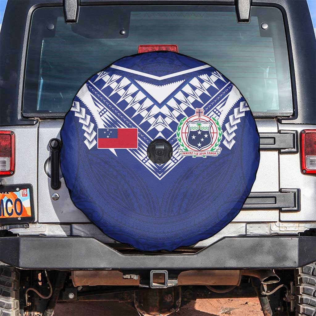 Samoa Rugby Spare Tire Cover Pacific Motifs LT03 Blue - Polynesian Pride