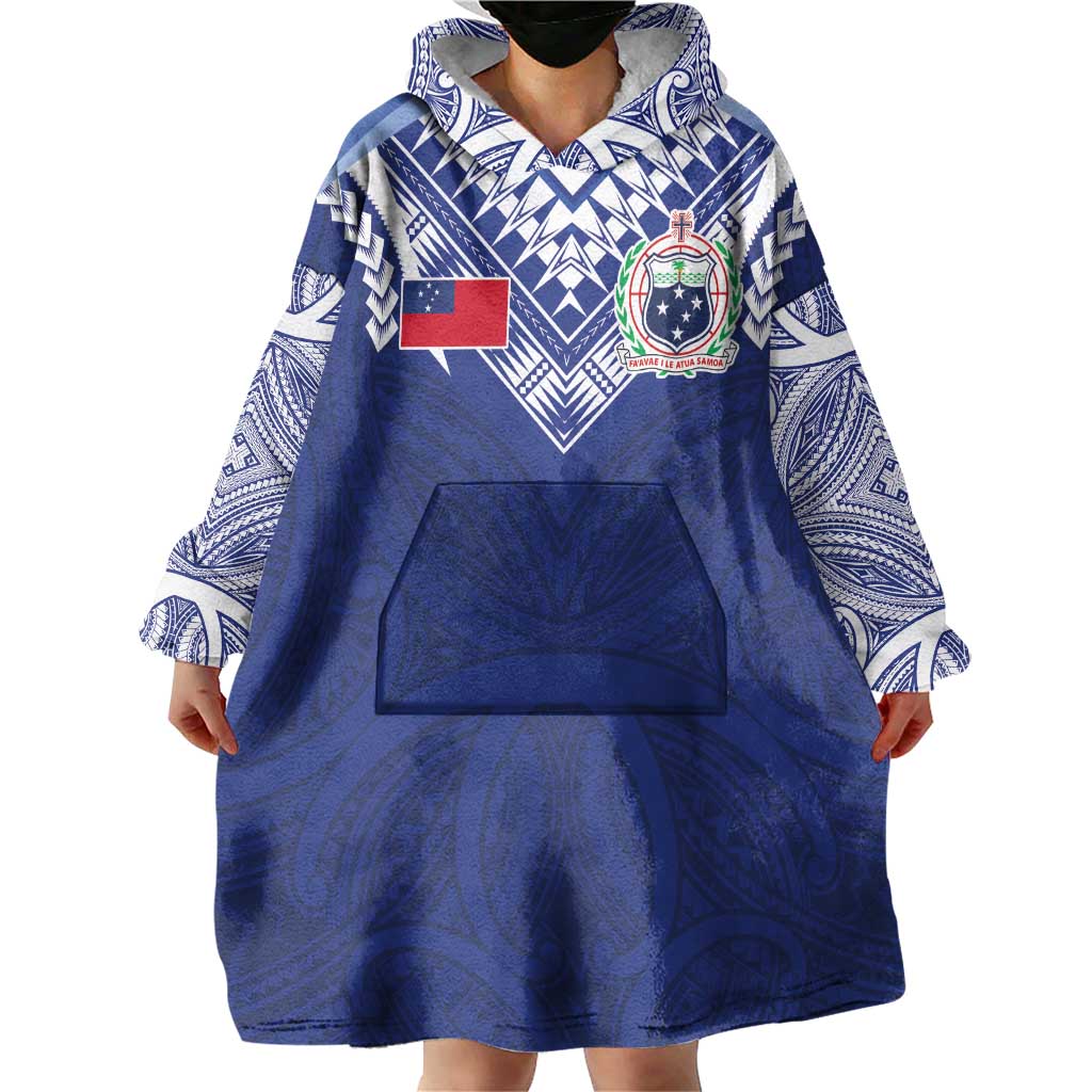 Custom Samoa Rugby Wearable Blanket Hoodie Pacific Motifs LT03 - Polynesian Pride
