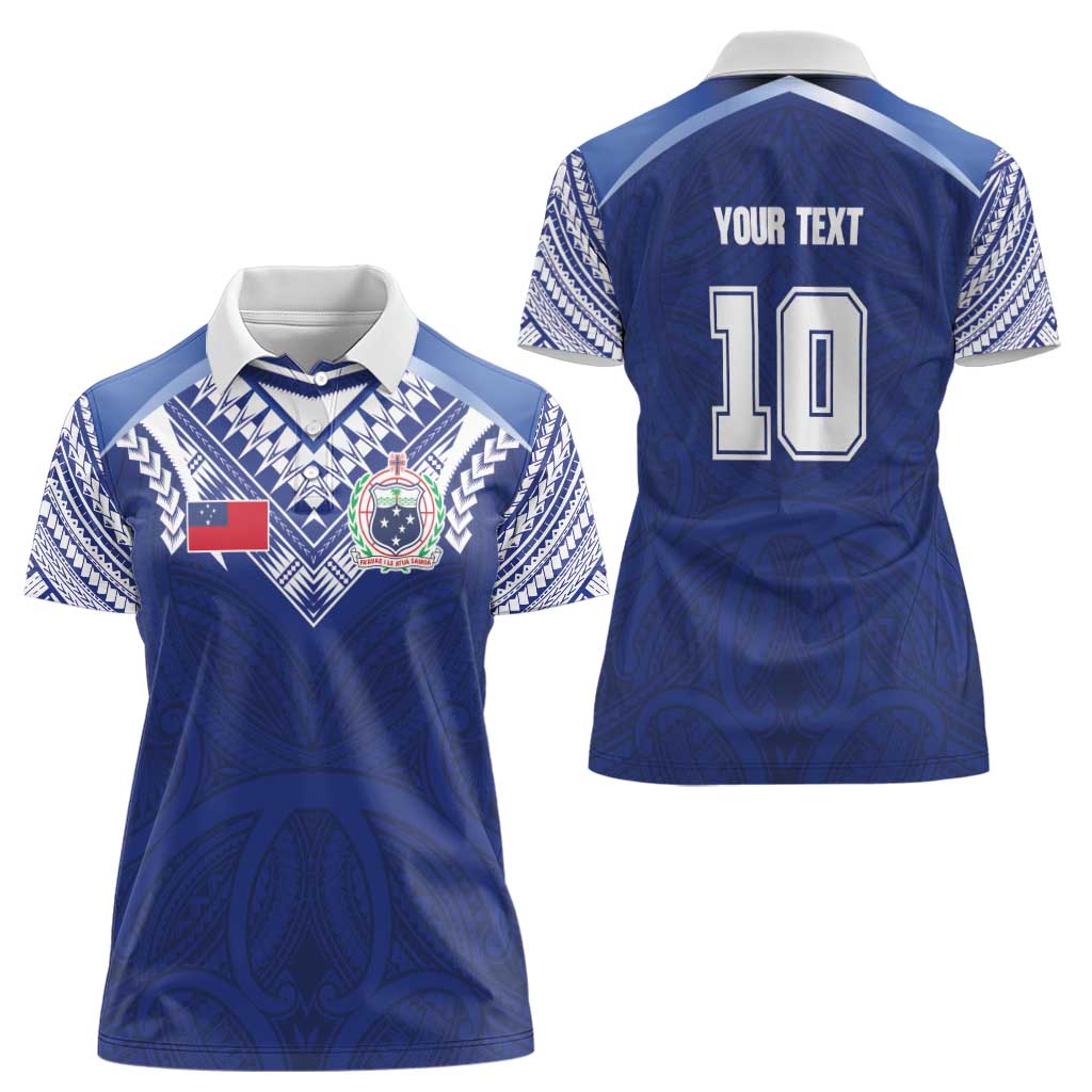 Custom Samoa Rugby Women Polo Shirt Pacific Motifs LT03 - Polynesian Pride