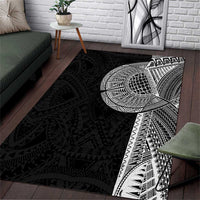 Samoan Tatau Area Rug Art Tribal Traditional Tattoos LT03 Black - Polynesian Pride