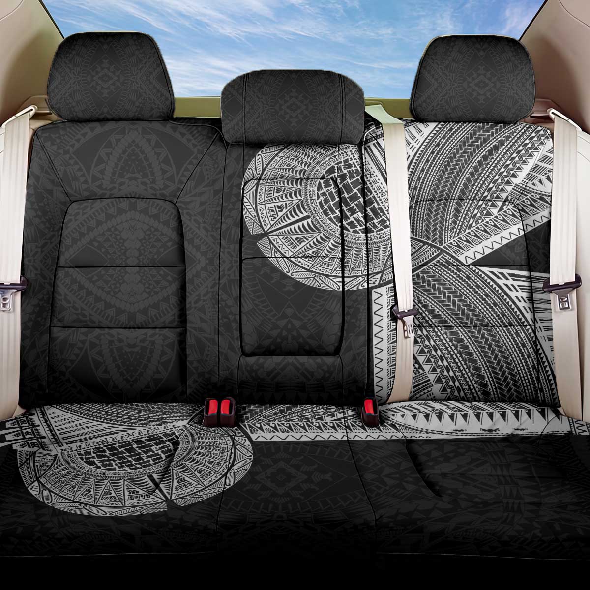 Samoan Tatau Back Car Seat Cover Art Tribal Traditional Tattoos LT03 One Size Black - Polynesian Pride