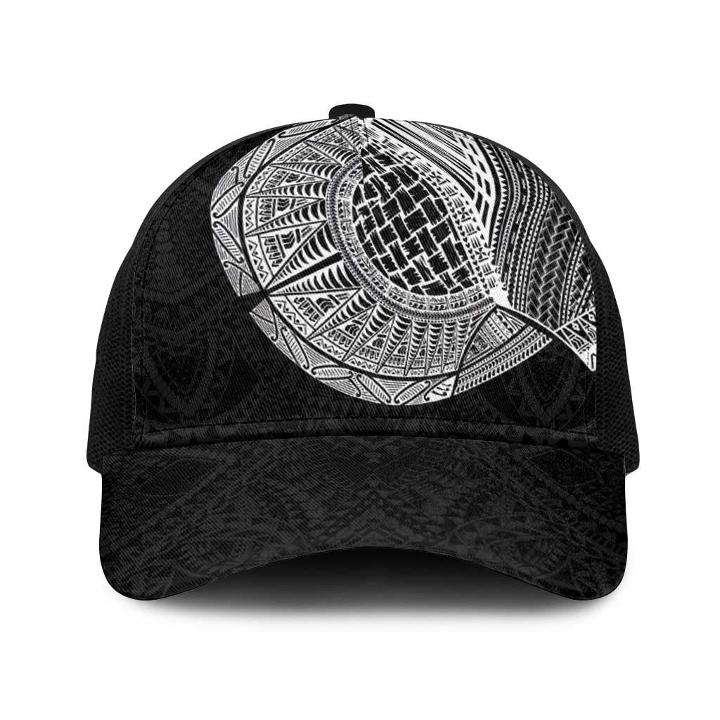 Samoan Tatau Baseball Net Cap Art Tribal Traditional Tattoos LT03 One Size Black Black - Polynesian Pride