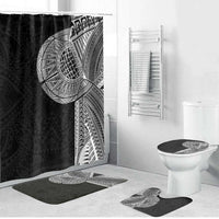 Samoan Tatau Bathroom Set Art Tribal Traditional Tattoos LT03 Bathroom Set (4 pcs) Black - Polynesian Pride