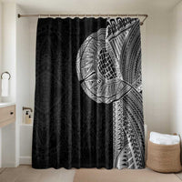 Samoan Tatau Bathroom Set Art Tribal Traditional Tattoos LT03 Shower Curtain Only Black - Polynesian Pride