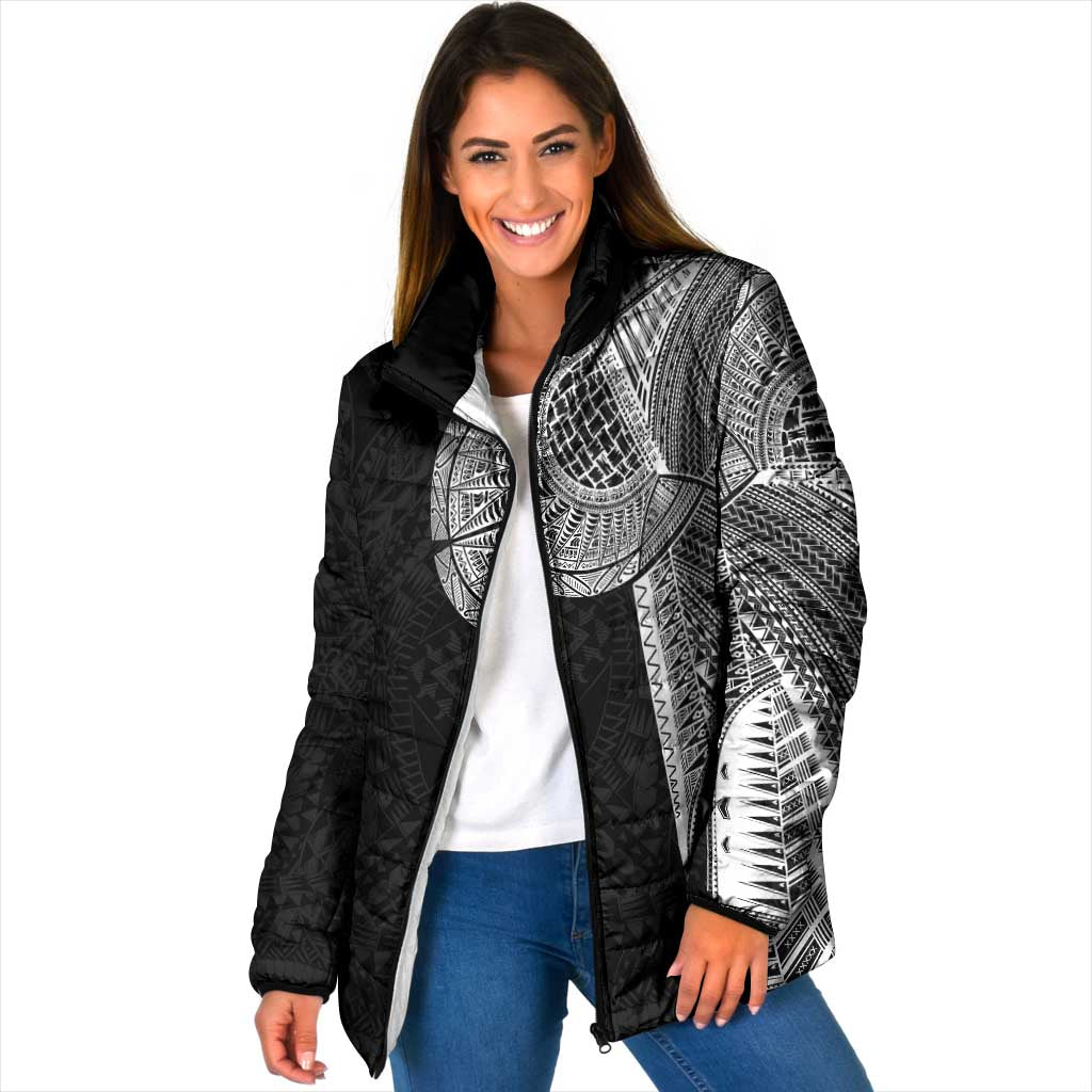 Samoan Tatau Padded Jacket Art Tribal Traditional Tattoos LT03 Women Black - Polynesian Pride