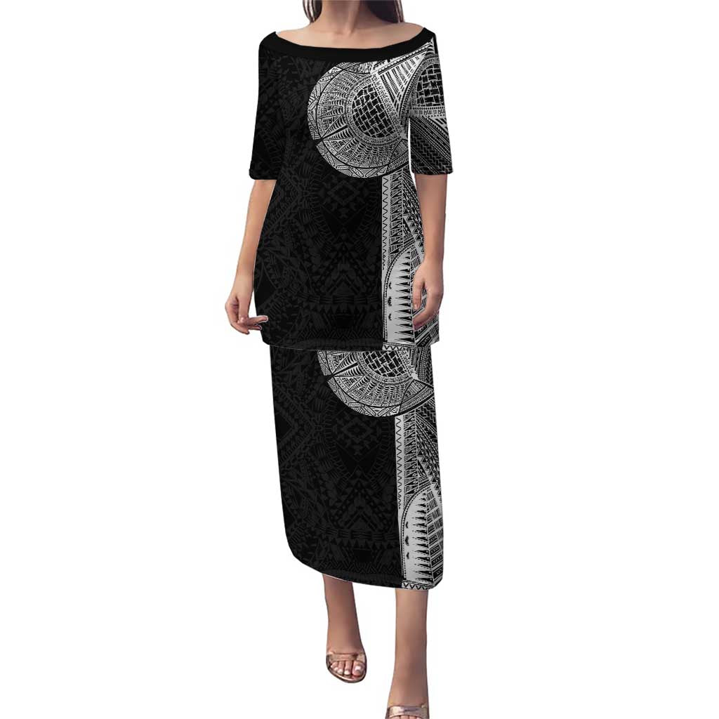 Samoan Tatau Puletasi Art Tribal Traditional Tattoos LT03 Long Dress Black - Polynesian Pride