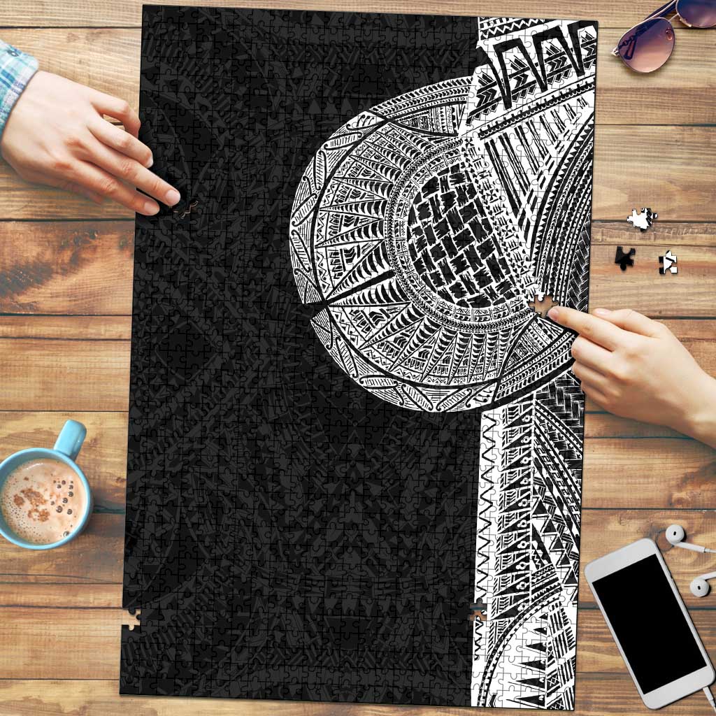 Samoan Tatau Puzzle Art Tribal Traditional Tattoos LT03 Black - Polynesian Pride