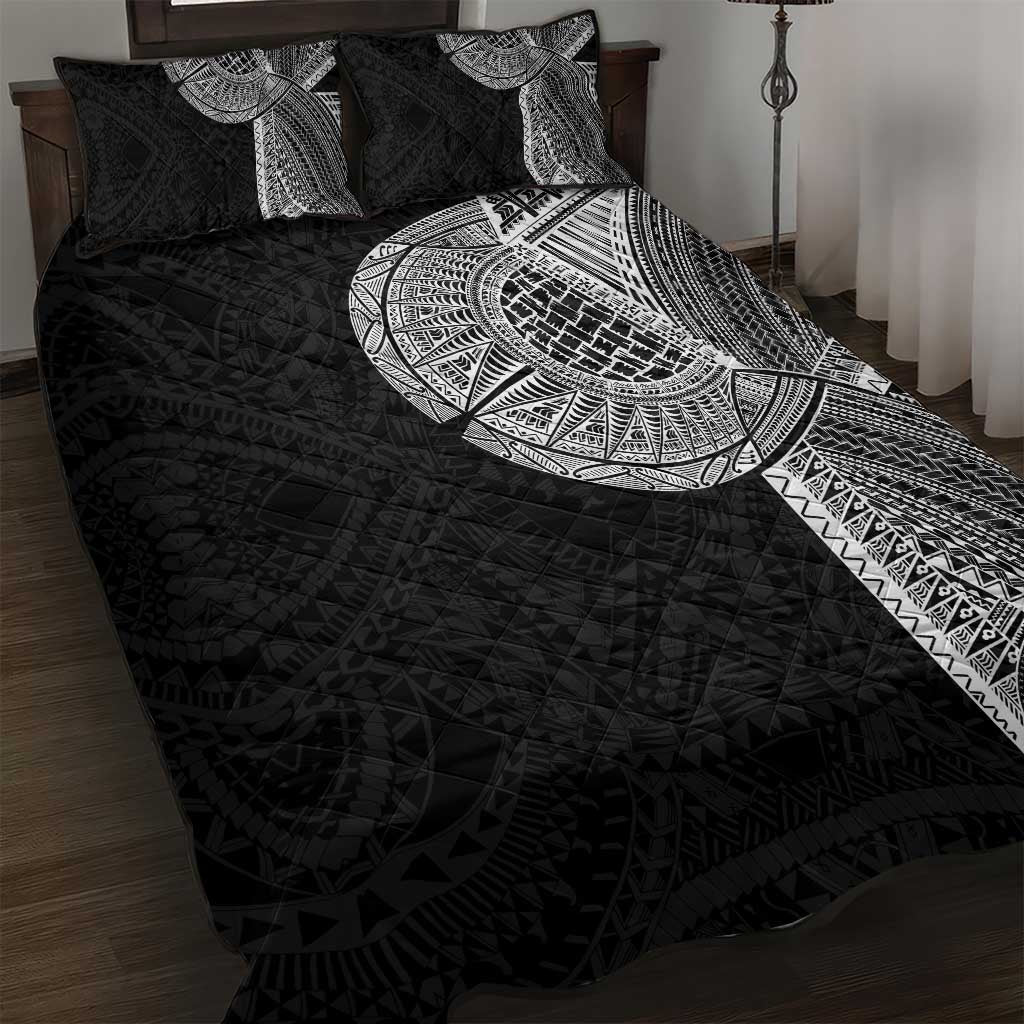 Samoan Tatau Quilt Bed Set Art Tribal Traditional Tattoos LT03 Black - Polynesian Pride