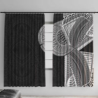 Samoan Tatau Window Curtain Art Tribal Traditional Tattoos LT03 With Hooks Black - Polynesian Pride