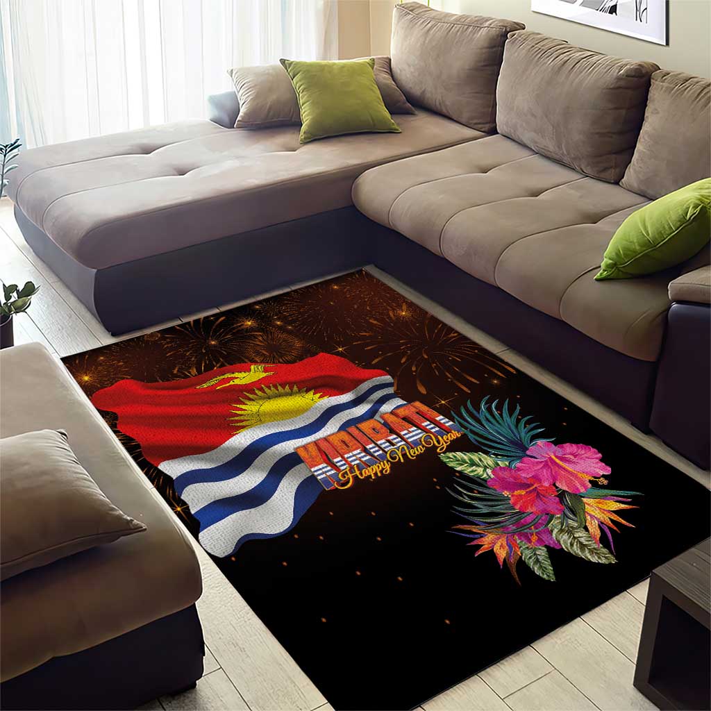 Kiribati Flag and Fireworks Area Rug First Place Welcome the New Year LT03 - Polynesian Pride