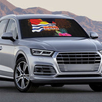 Kiribati Flag and Fireworks Auto Sun Shade First Place Welcome the New Year LT03 - Polynesian Pride
