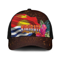 Kiribati Flag and Fireworks Baseball Net Cap First Place Welcome the New Year LT03 One Size Black Black - Polynesian Pride