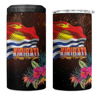 Kiribati Flag and Fireworks 4 in 1 Can Cooler Tumbler First Place Welcome the New Year LT03 One Size: 16 oz Black - Polynesian Pride