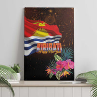 Kiribati Flag and Fireworks Canvas Wall Art First Place Welcome the New Year LT03 - Polynesian Pride