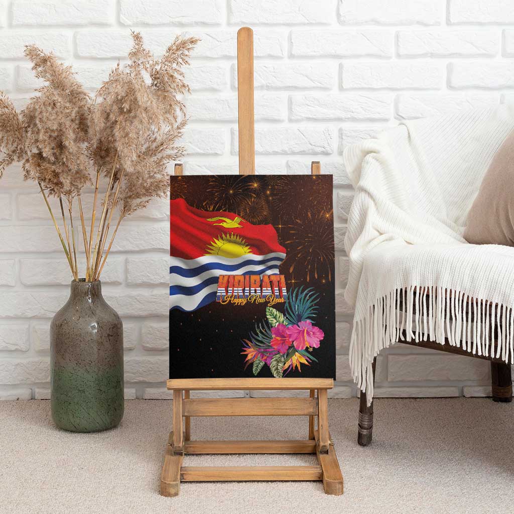 Kiribati Flag and Fireworks Canvas Wall Art First Place Welcome the New Year LT03 - Polynesian Pride