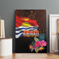 Kiribati Flag and Fireworks Canvas Wall Art First Place Welcome the New Year LT03 - Polynesian Pride