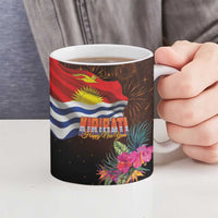 Kiribati Flag and Fireworks Ceramic Mug First Place Welcome the New Year LT03 - Polynesian Pride