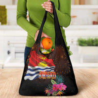Kiribati Flag and Fireworks Grocery Bag First Place Welcome the New Year LT03 - Polynesian Pride