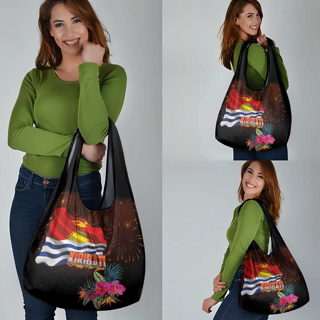 Kiribati Flag and Fireworks Grocery Bag First Place Welcome the New Year LT03 - Polynesian Pride