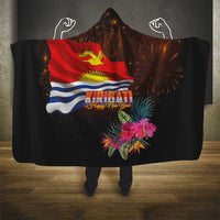Kiribati Flag and Fireworks Hooded Blanket First Place Welcome the New Year LT03 - Polynesian Pride