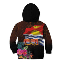 Kiribati Flag and Fireworks Kid Hoodie First Place Welcome the New Year LT03 - Polynesian Pride