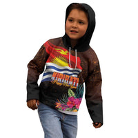 Kiribati Flag and Fireworks Kid Hoodie First Place Welcome the New Year LT03 - Polynesian Pride
