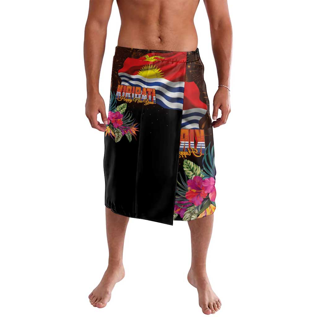 Kiribati Flag and Fireworks Lavalava First Place Welcome the New Year LT03 Black - Polynesian Pride