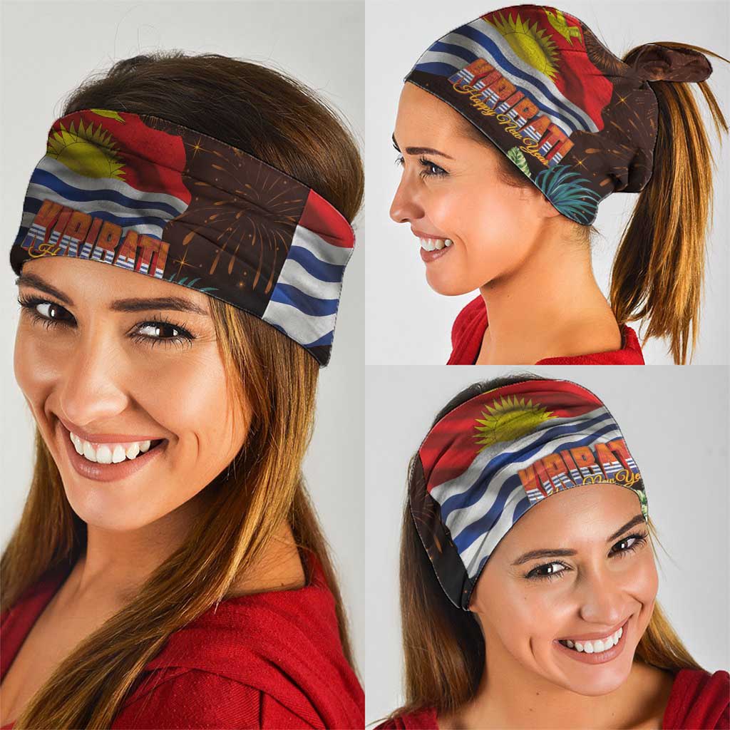 Kiribati Flag and Fireworks Neck Gaiter First Place Welcome the New Year LT03 - Polynesian Pride