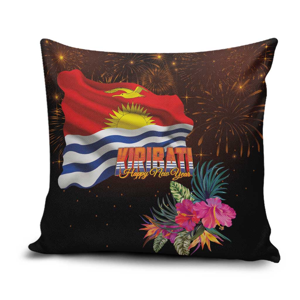 Kiribati Flag and Fireworks Pillow Cover First Place Welcome the New Year LT03 Black - Polynesian Pride