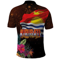 Kiribati Flag and Fireworks Polo Shirt First Place Welcome the New Year LT03 - Polynesian Pride