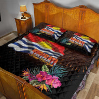 Kiribati Flag and Fireworks Quilt Bed Set First Place Welcome the New Year LT03 - Polynesian Pride