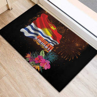 Kiribati Flag and Fireworks Rubber Doormat First Place Welcome the New Year LT03 - Polynesian Pride