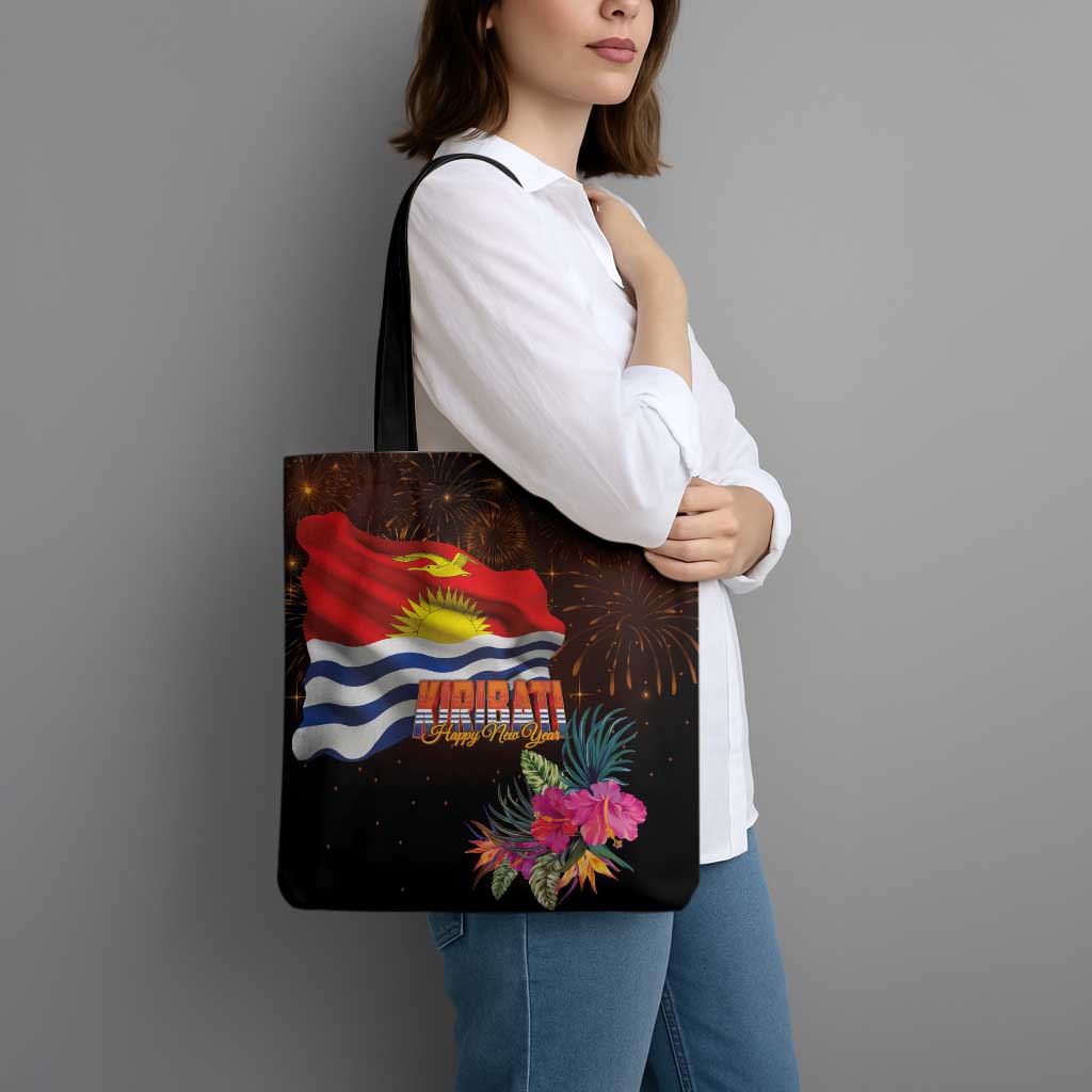 Kiribati Flag and Fireworks Tote Bag First Place Welcome the New Year LT03 - Polynesian Pride