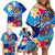 Personalised Haiti 220th Anniversary Independence Day Family Matching Off Shoulder Short Dress and Hawaiian Shirt Ayiti Flower with Polynesian Pattern LT03 - Polynesian Pride